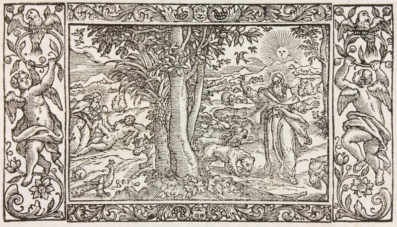 <p>Le paradis terestre dans une Bible du XVIII<sup>e</sup> siècle</p>