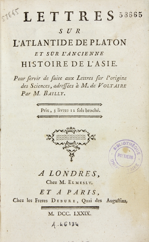 <p>Lettres sur l'Atlantide de Platon adressées à M. de Voltaire</p>