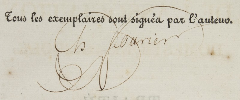 Signature de Charles Fourier Signature de Charles Fourier