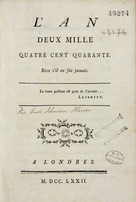 <p>La première version du texte de <em>L'An</em> 2440</p>