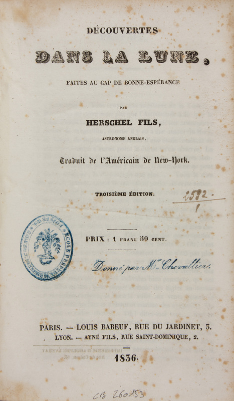 <p>Un canular du début du XIX<sup>e</sup> siècle</p>