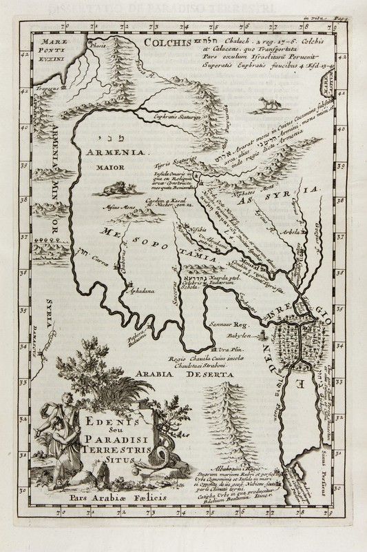 <p>Carte du Jardin d'Éden datant du XVII<sup>e</sup> siècle</p>